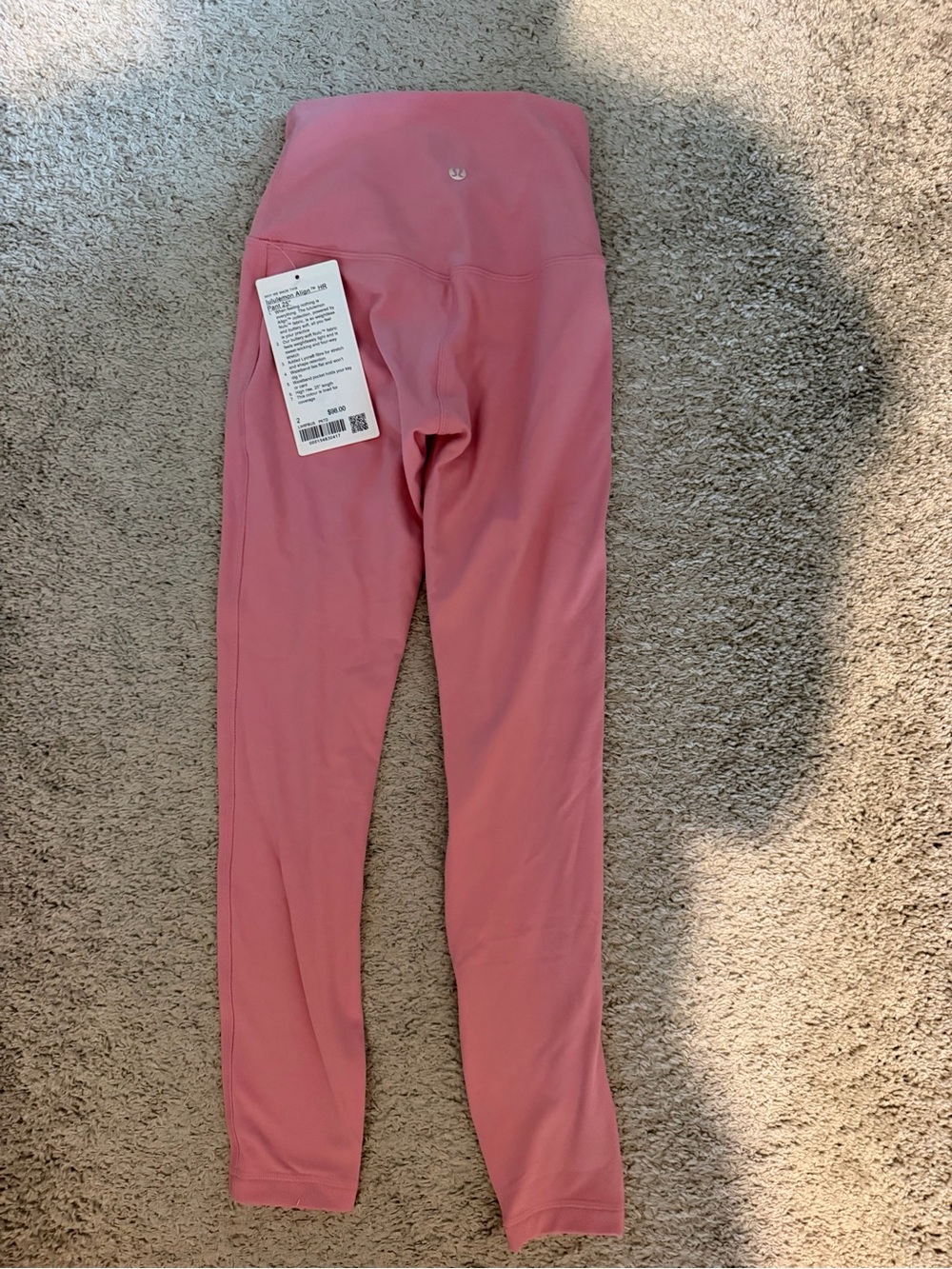 Lululemon Align High-Rise Pant 25" Pink Tide Double Lined Leggings Size 2 NWT